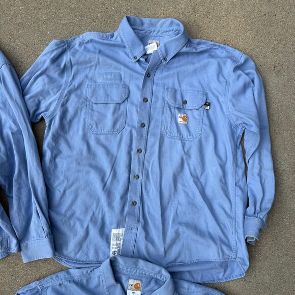 Carhartt FR Cat2 Long Sleeve Shirt Light Blue Flame Resistant 294-80 2XL Lot 4 - Picture 5 of 8